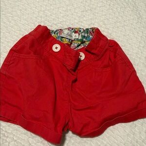 Kids Mini Boden Vibrant Red Buttoned Shorts